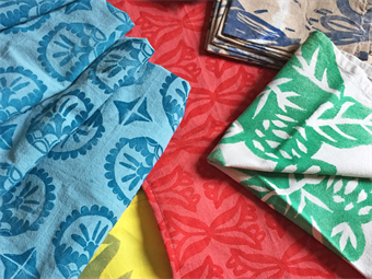 Block Printing on Fabric: Tea Towel Workshop - FA9301