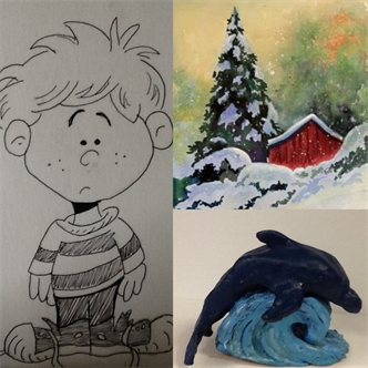 Vacation Art Adventure with Lori Hochberg | Ages 6-8 | Cartoons, Sculptures, and Paints | 2/22-2/24 3-4:30 pm | Spring 2022